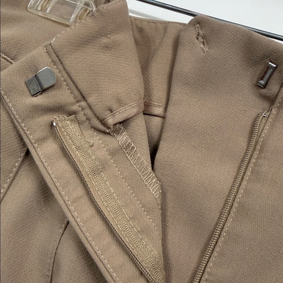Zara High Waisted Darted Front Dark Tan Trouser Pants - Picture 7 of 8